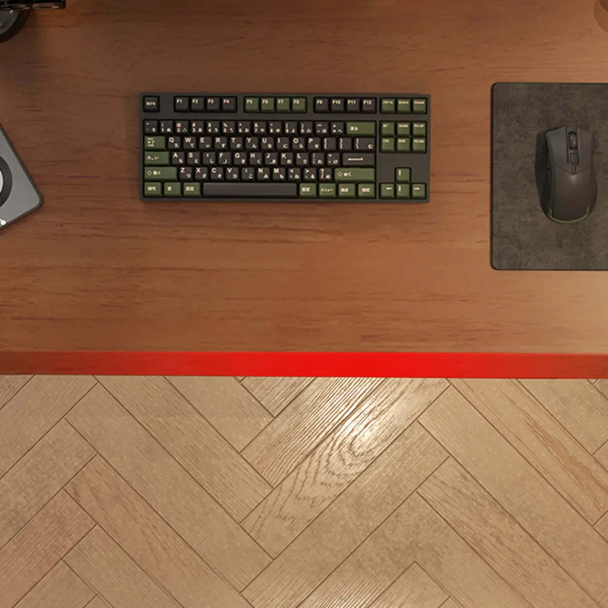 Brown Ergonomic Walnut Computer Desk — Table Only