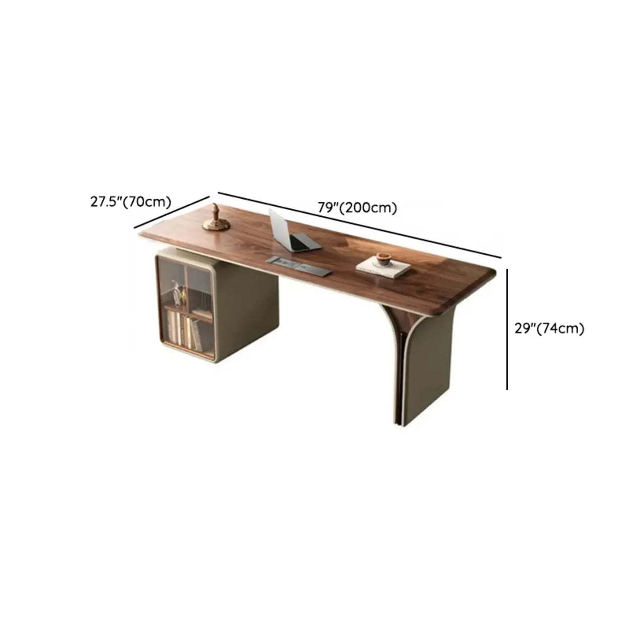 Brown Walnut Computer Desk with Storage