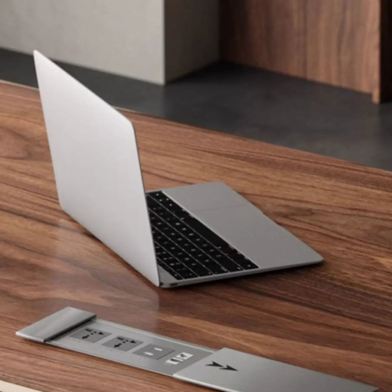 Brown Walnut Computer Desk with Storage