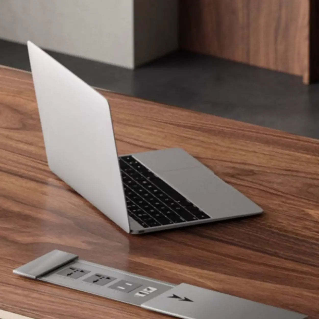 Brown Walnut Computer Desk with Storage