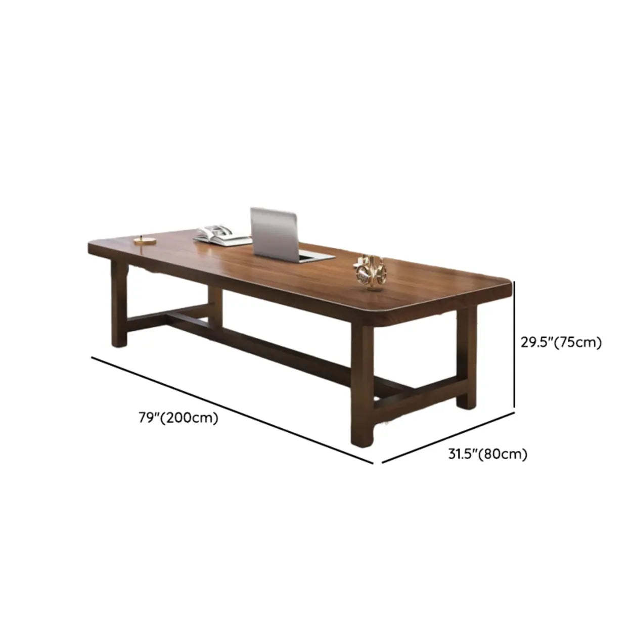 Brown Long Wood Multi-Person Conference Table
