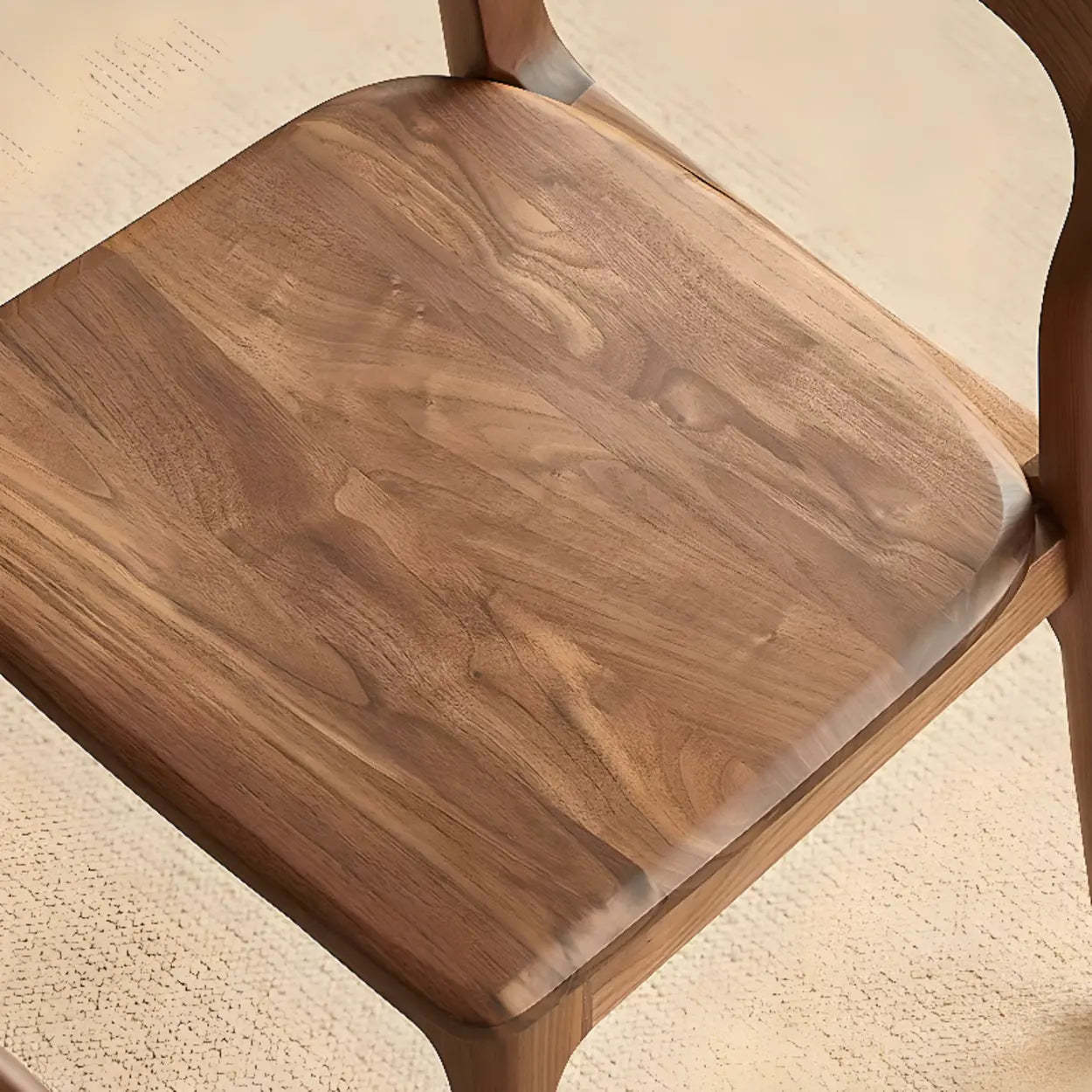 Brown Walnut Armless Wood Dining Chair