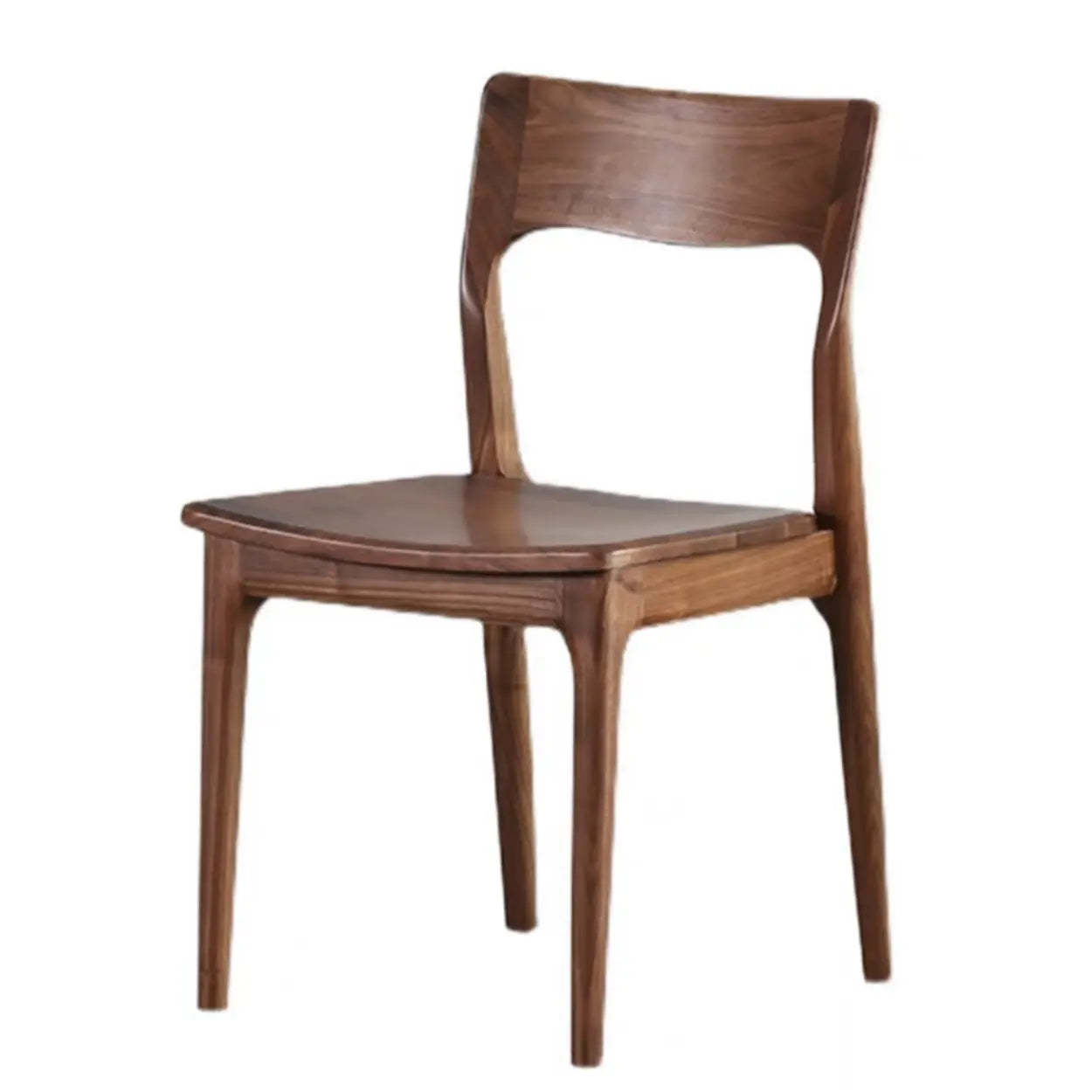 Brown Walnut Armless Wood Dining Chair