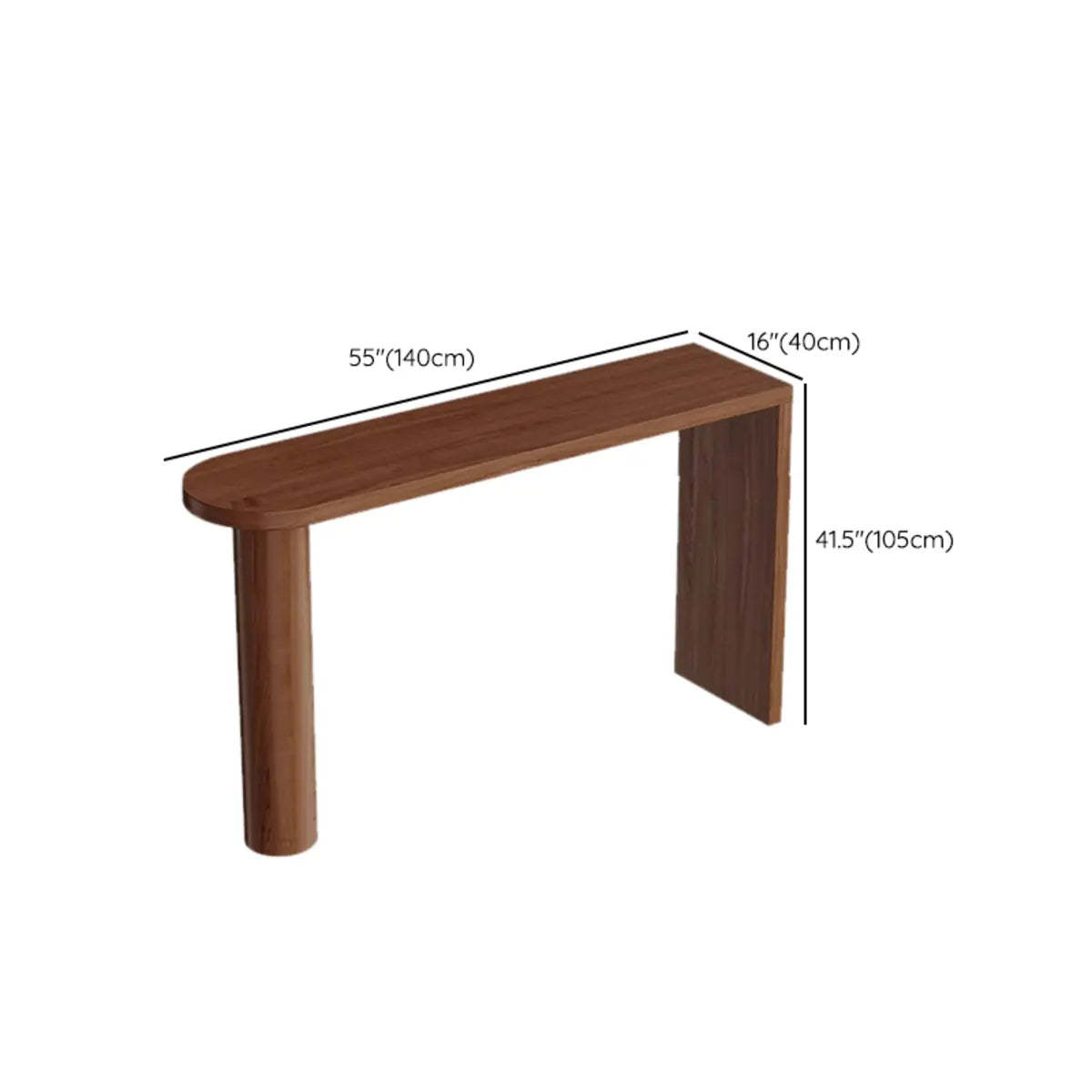 Brown Oval Wood Double Pedestal Bistro Bar Table