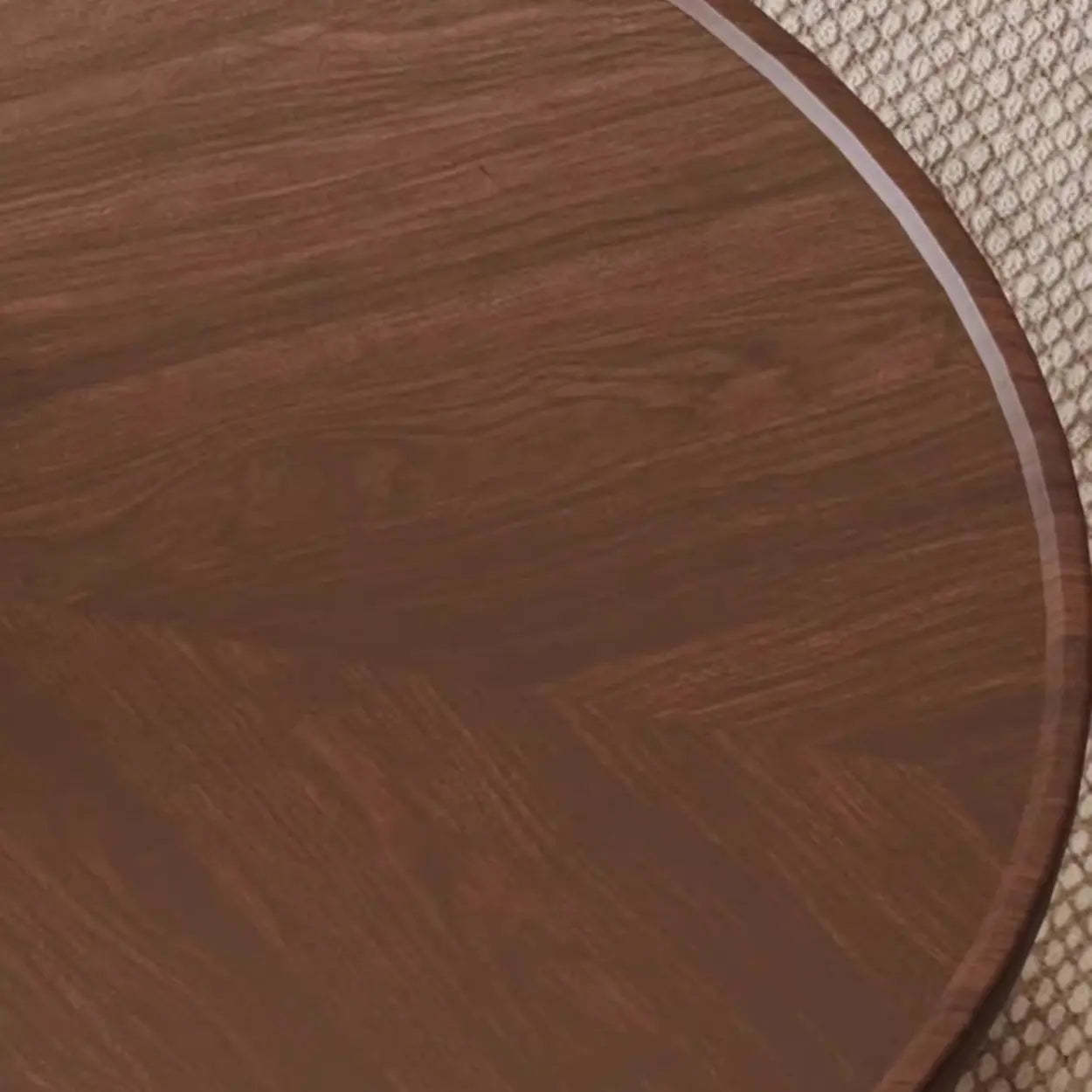 Brown Oval Wood Tray Top Abstract Base Coffee Table