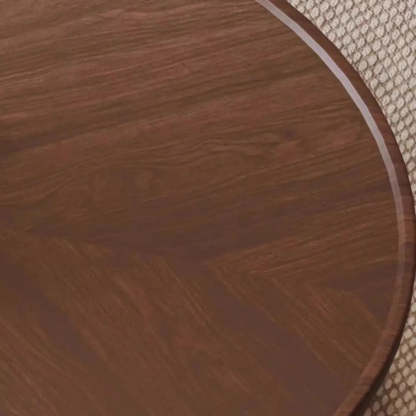Brown Oval Wood Tray Top Abstract Base Coffee Table