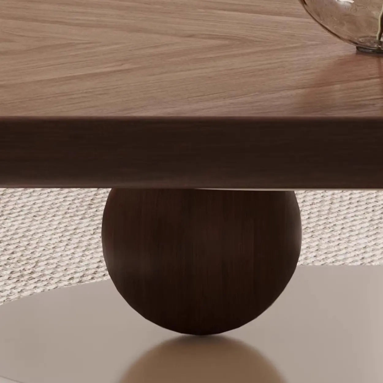 Brown Oval Wood Tray Top Abstract Base Coffee Table