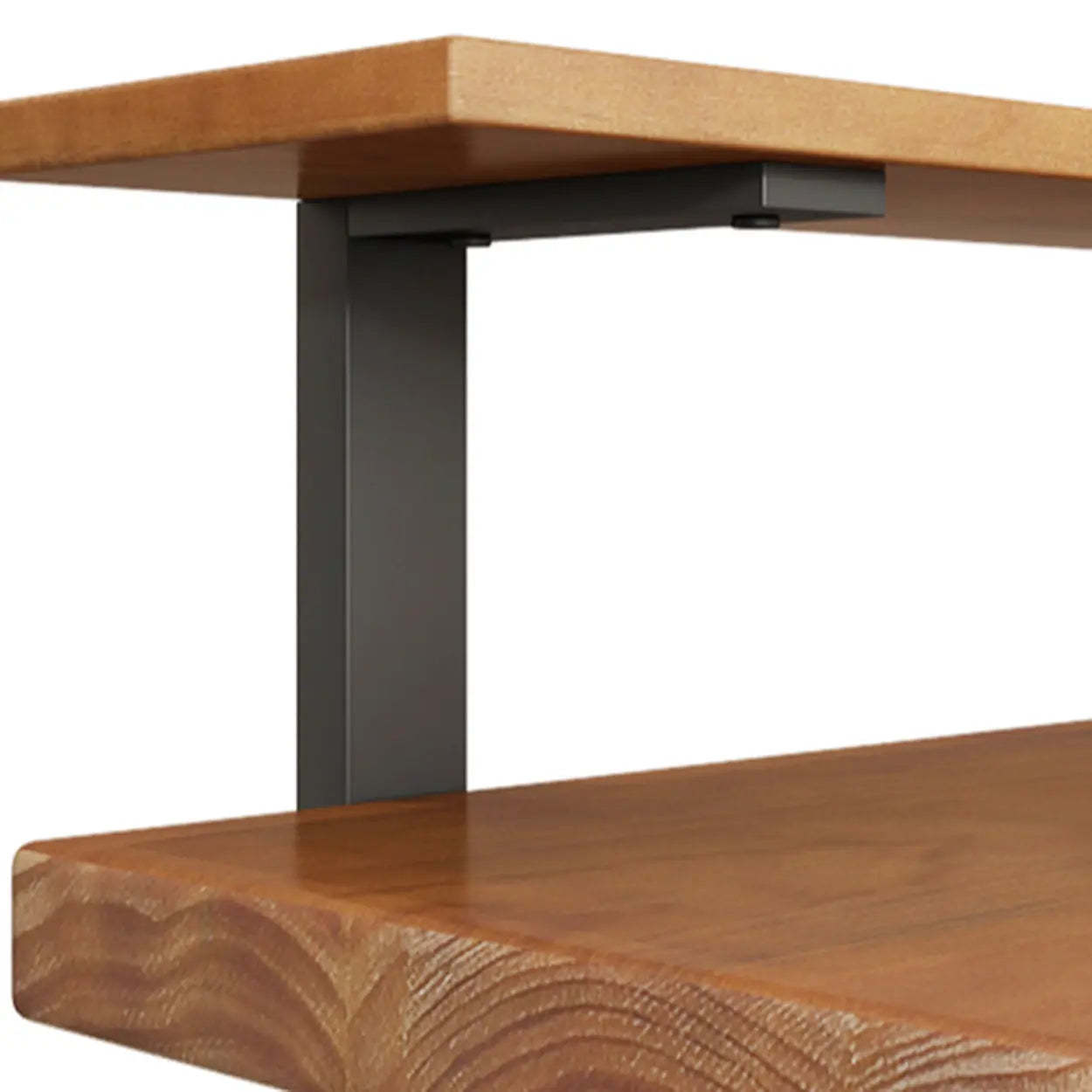 Brown Pine Shelf Butcher Block Sled Writing Desk