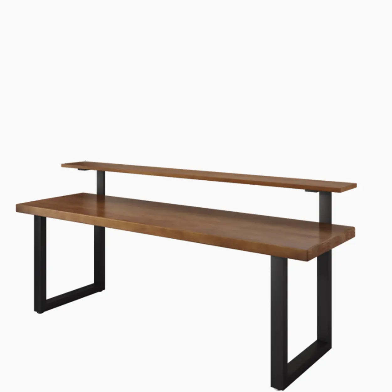 Brown Pine Shelf Butcher Block Sled Writing Desk