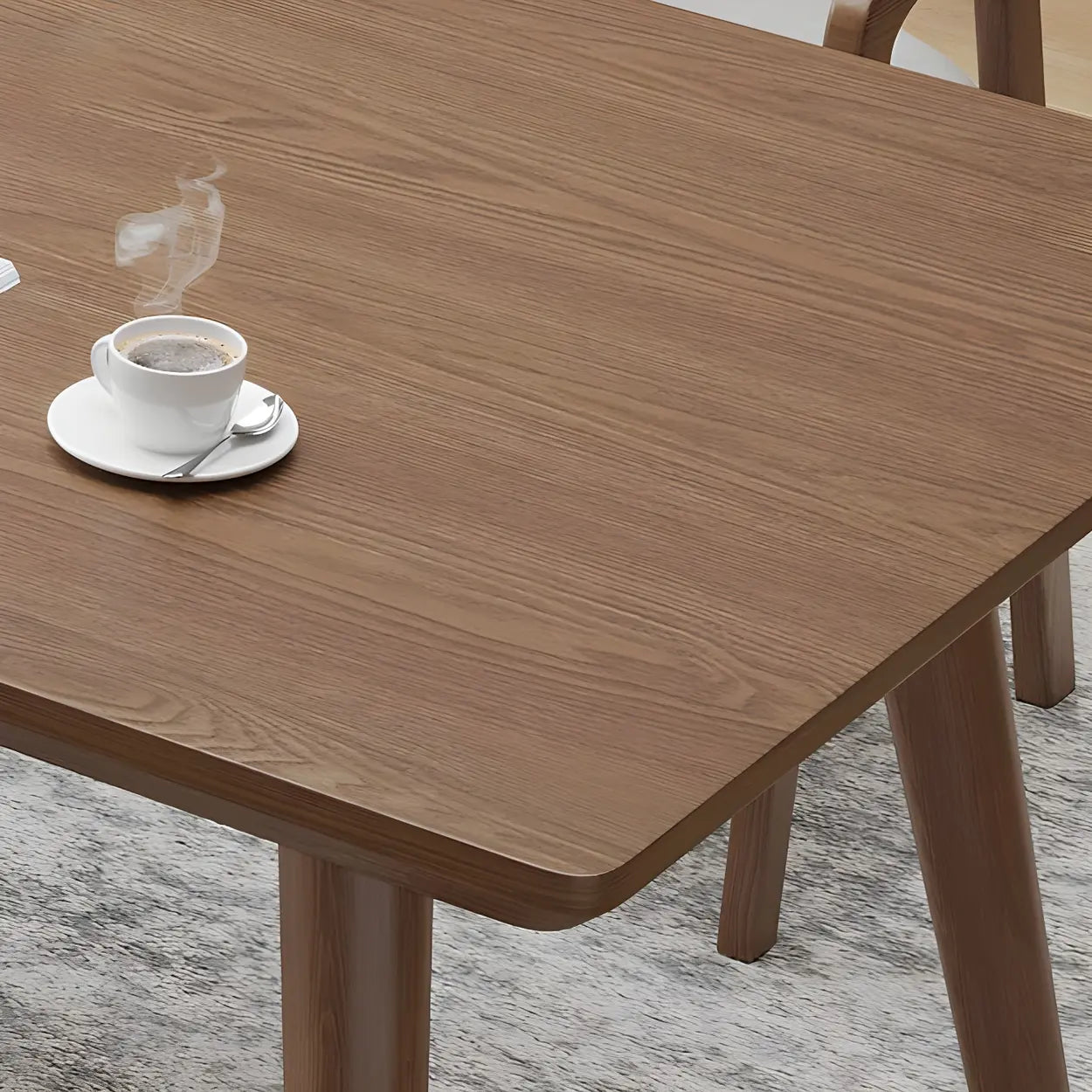 Brown Pine Wood Multi-Person Writing Desk — Table Only