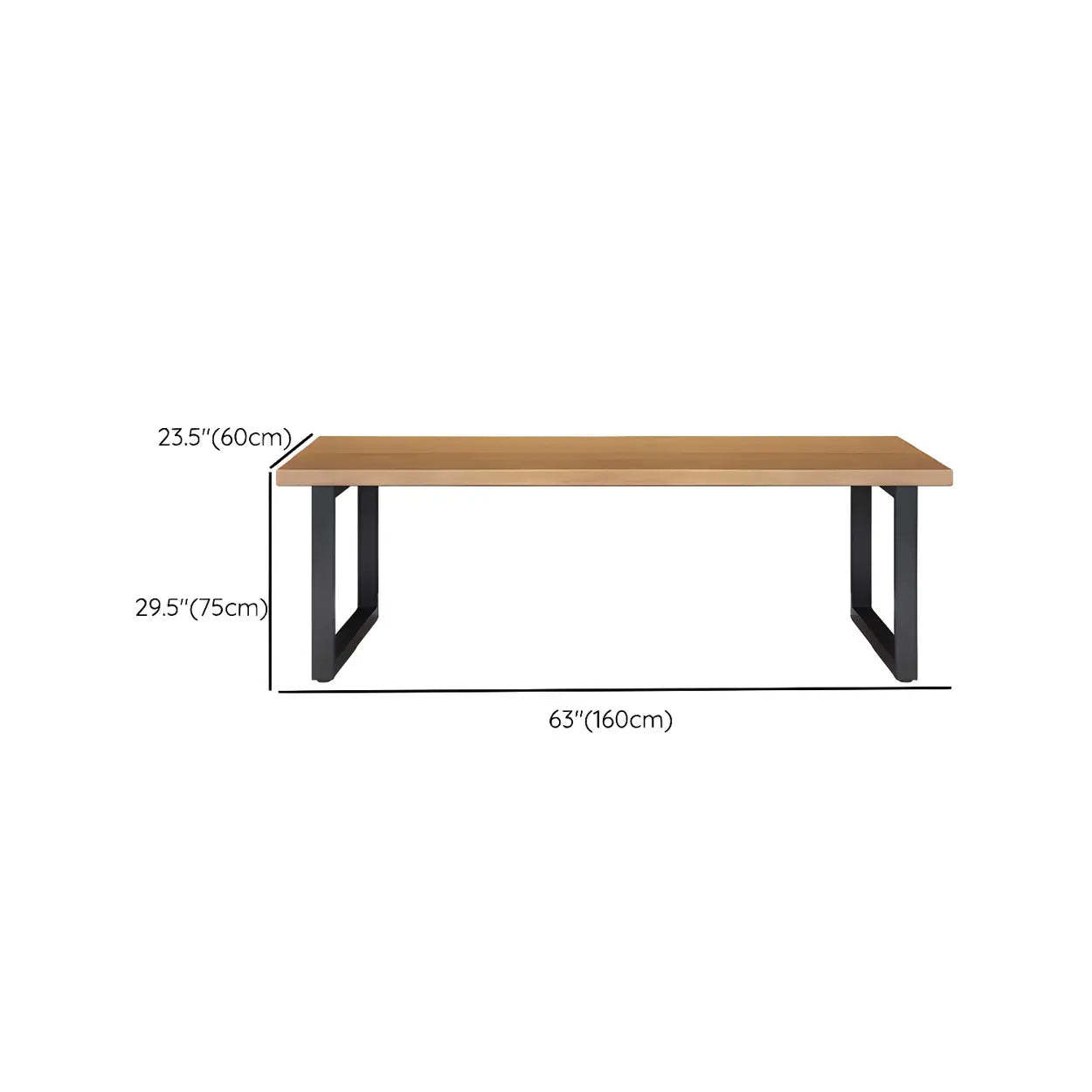 Brown Pine Wood Steel Sledge Gaming Desk
