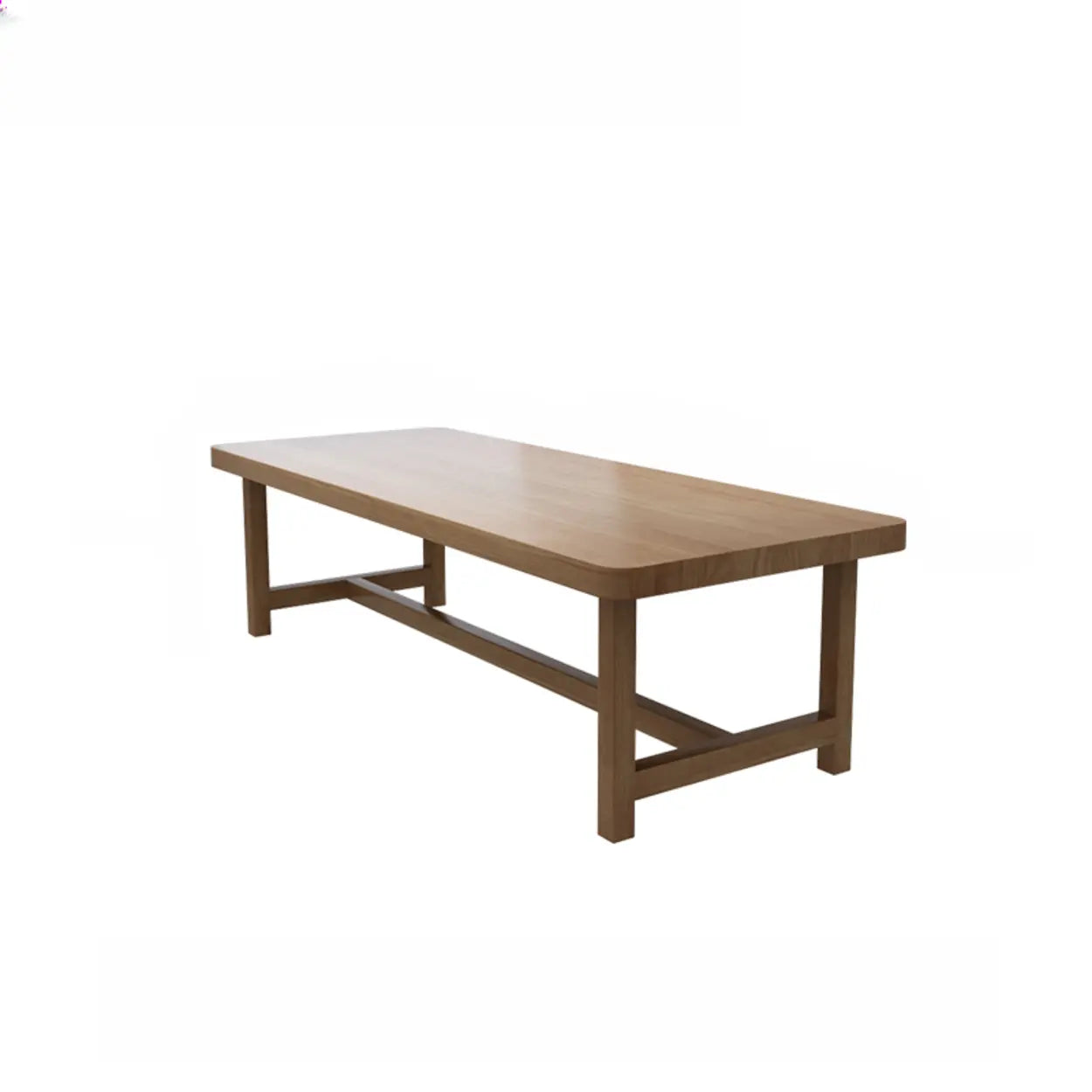 Brown Pine Trestle Study Desk for Eight — Table Only