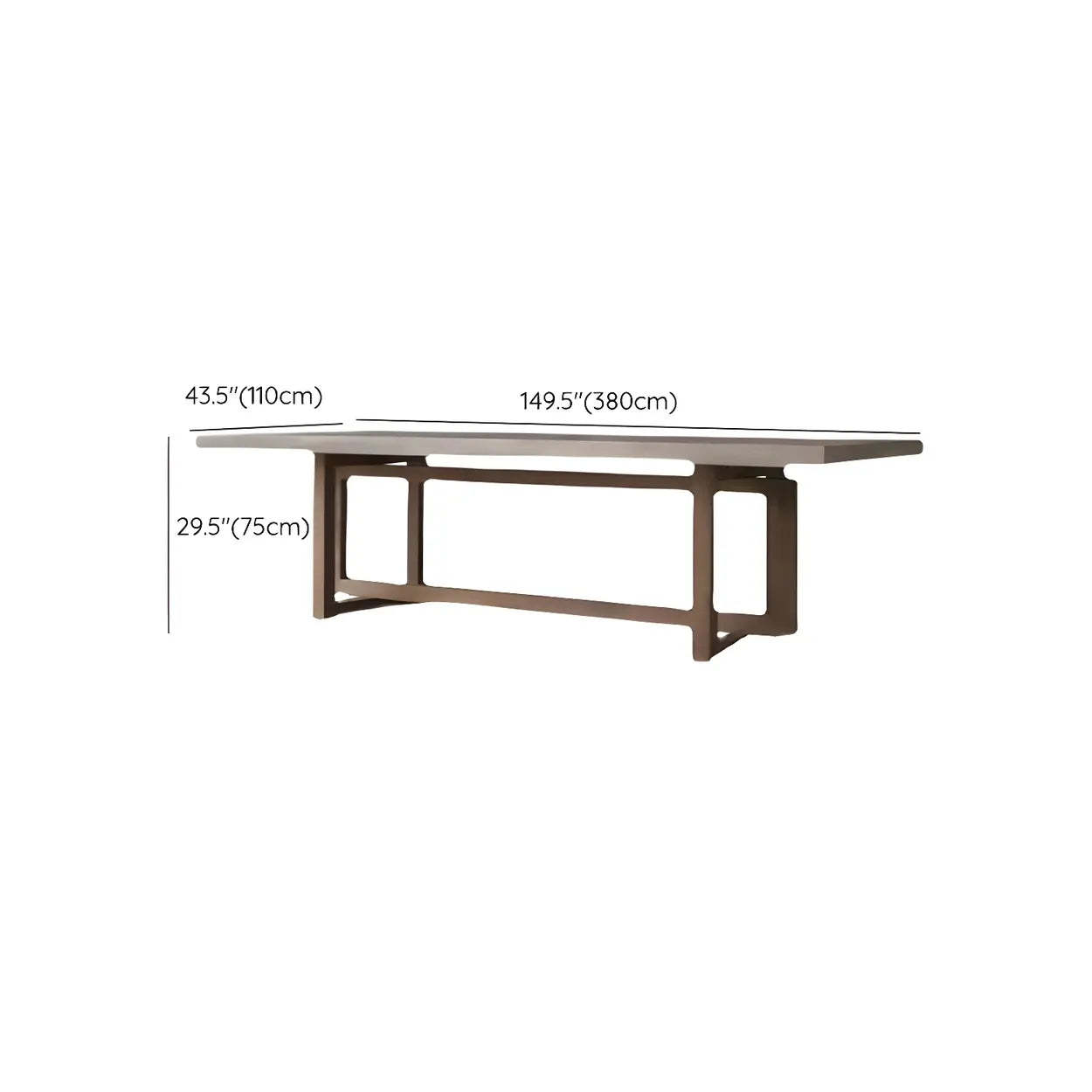 Brown Pine Sleith Long Writing Desk