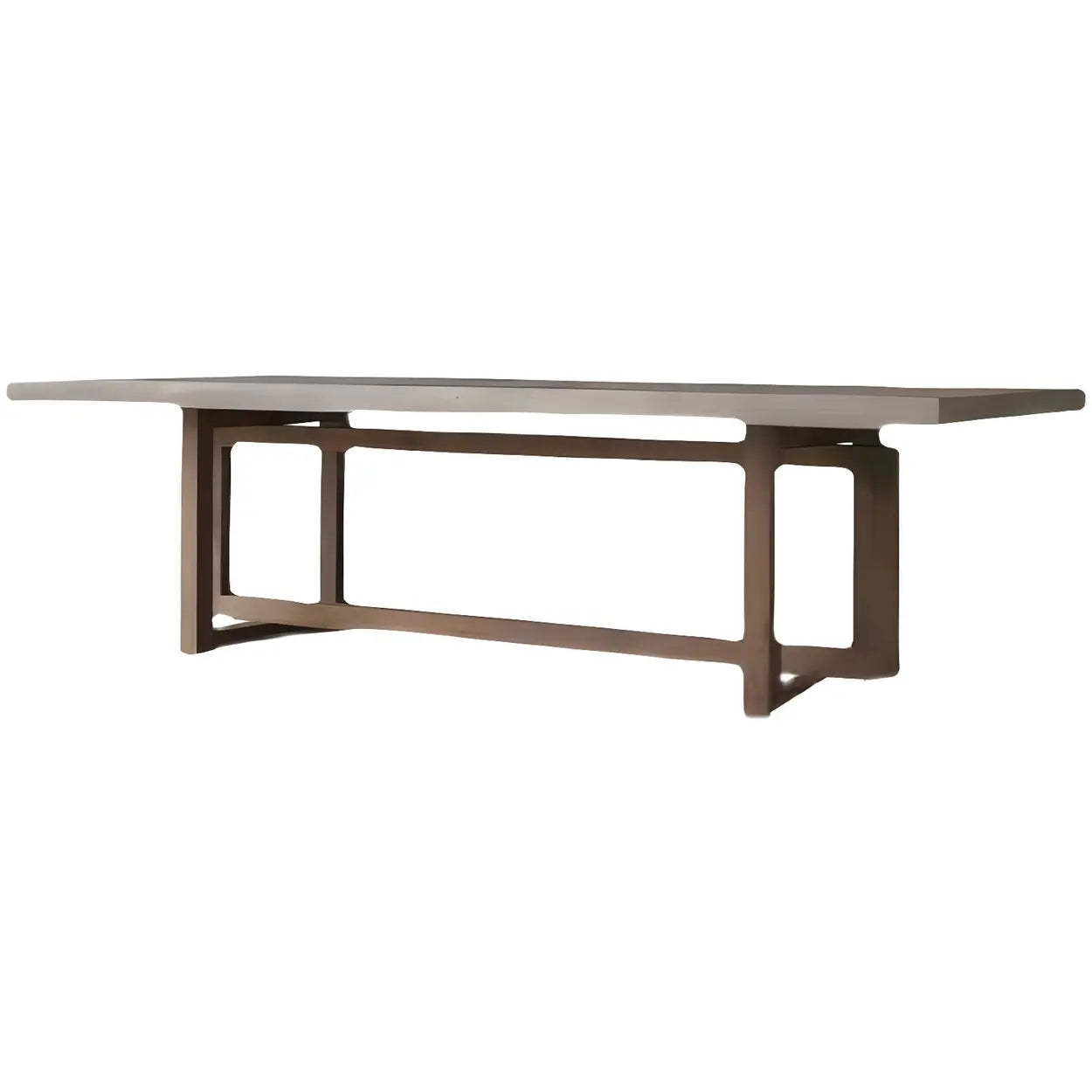 Brown Pine Sleith Long Writing Desk — Table Only
