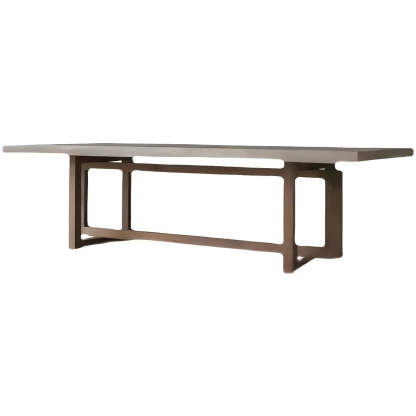 Brown Pine Sleith Long Writing Desk — Table Only