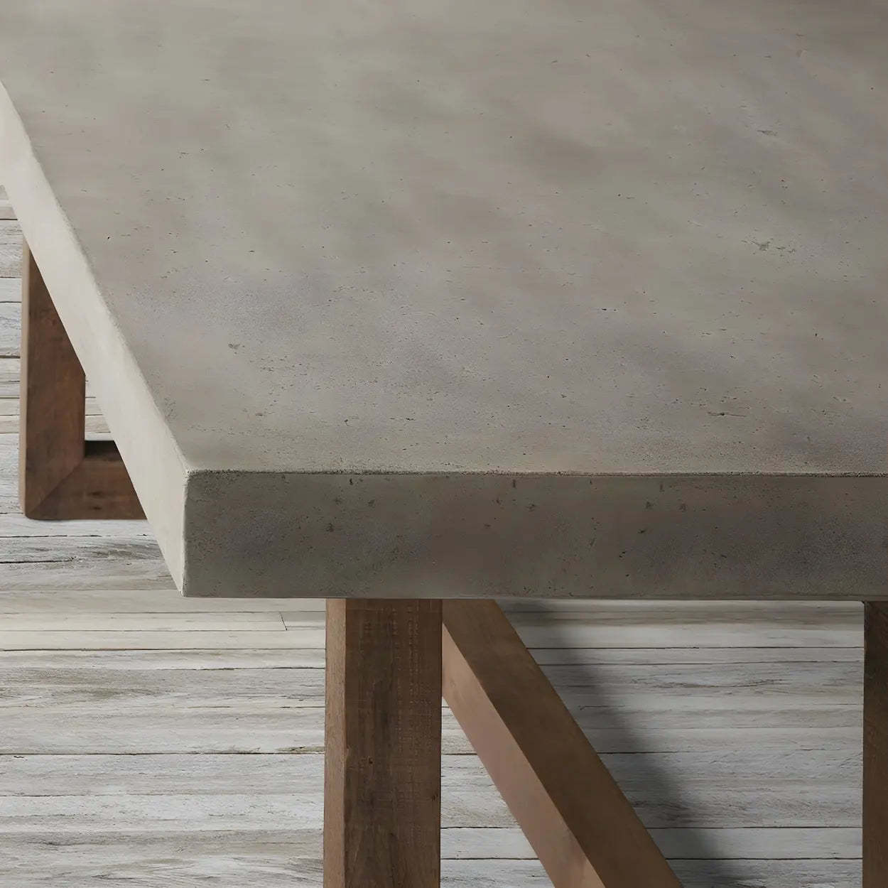 Brown Pine Sleith Long Writing Desk — Table Only