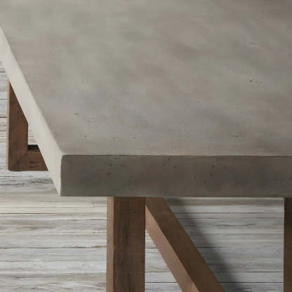 Brown Pine Sleith Long Writing Desk — Table Only