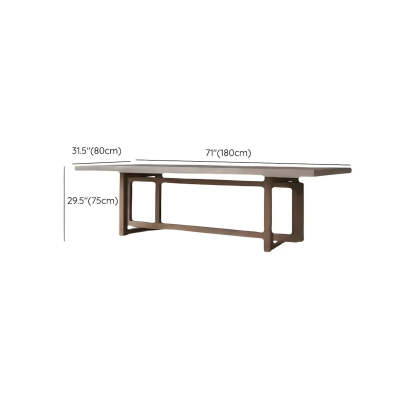 Brown Pine Sleith Long Writing Desk — Table Only