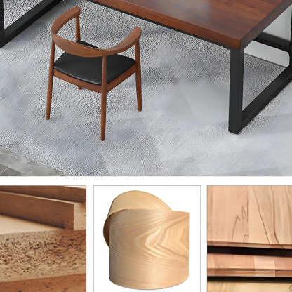 Brown Pine Wood Steel Sled Gaming Desk — Table Only
