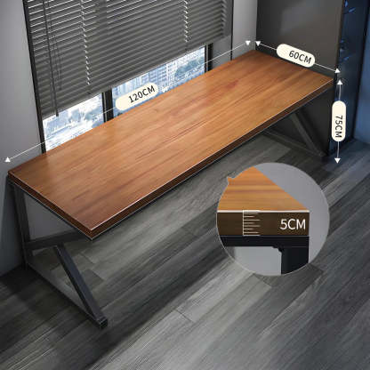 Brown Pine Wood Iron Sledge Gaming Desk