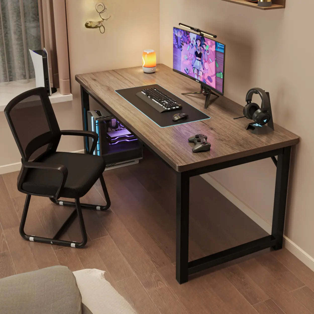 Butcher Block H-Shape Writing Desk