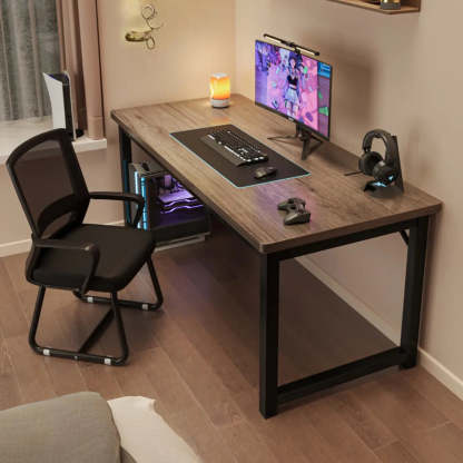 Butcher Block H-Shape Writing Desk — White / Table Only