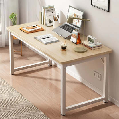 Butcher Block H-Shape Writing Desk — Brown / Table Only