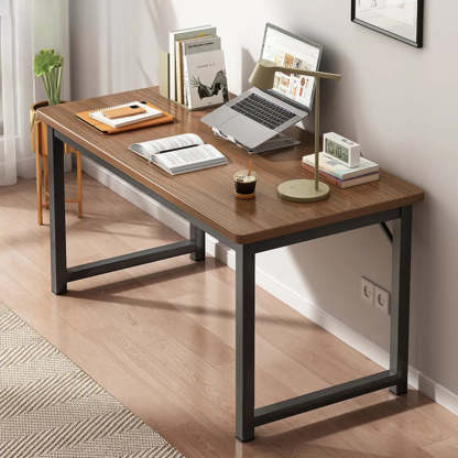 Butcher Block H-Shape Writing Desk — Natural Finish / Table Only