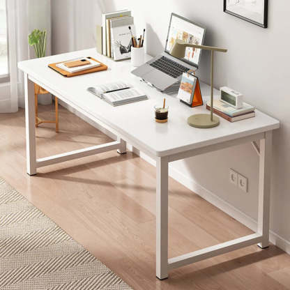 Butcher Block H-Shape Writing Desk — Natural Finish / Table Only