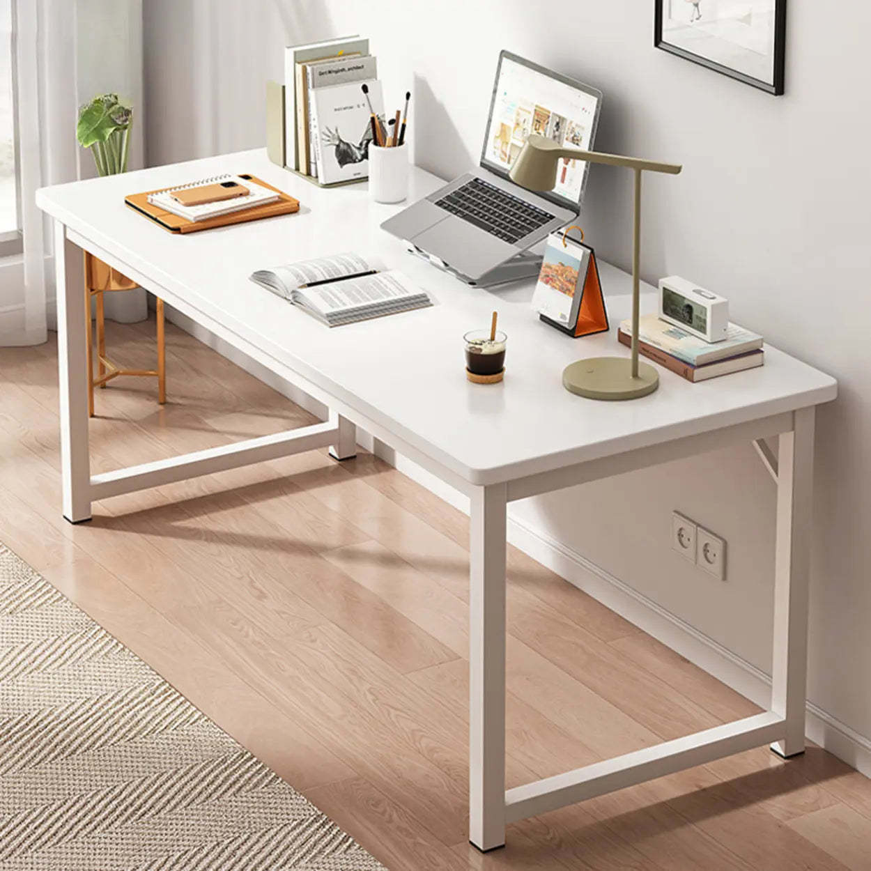Butcher Block H-Shape Writing Desk