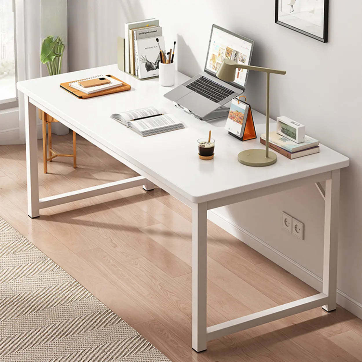 Butcher Block H-Shape Writing Desk