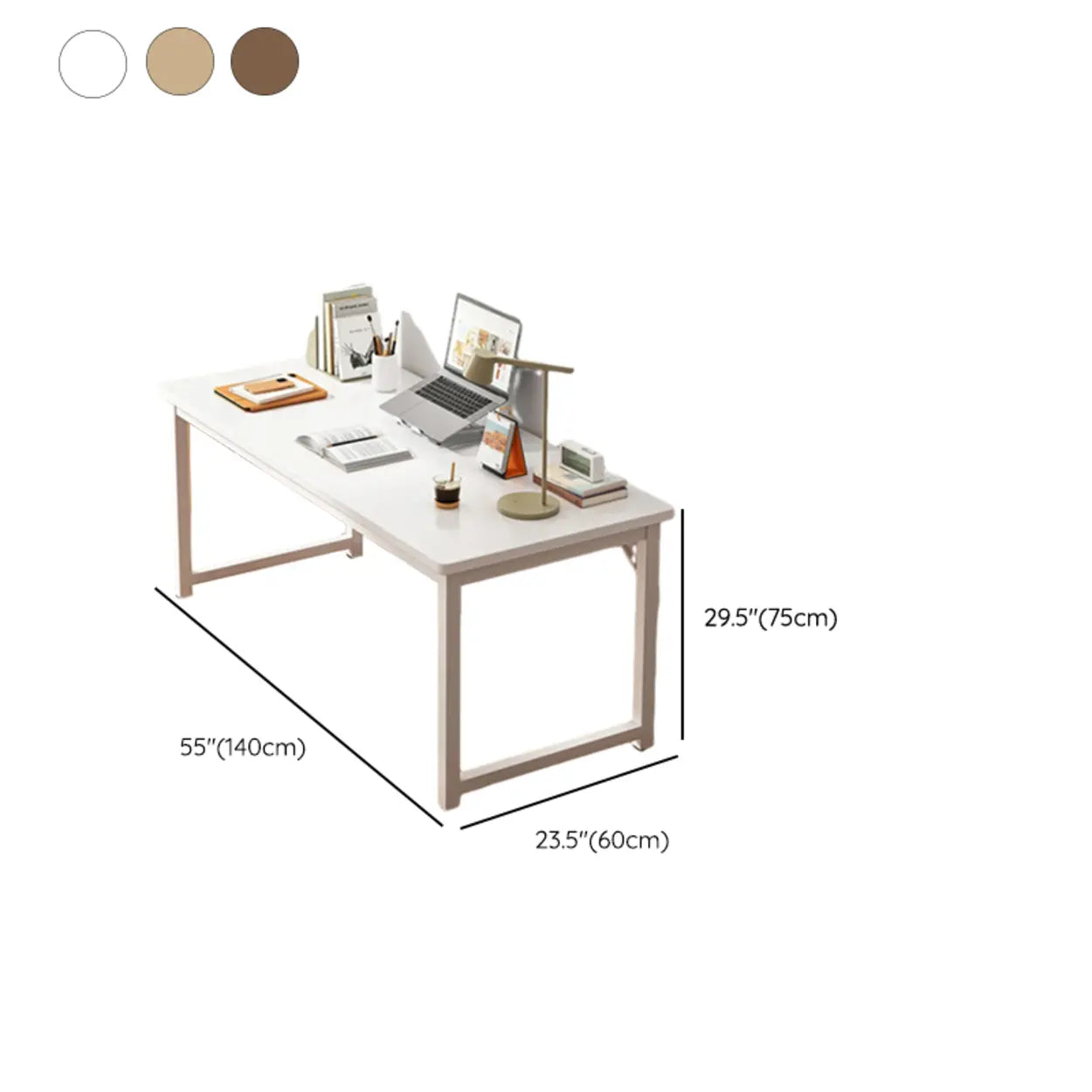 Butcher Block H-Shape Writing Desk
