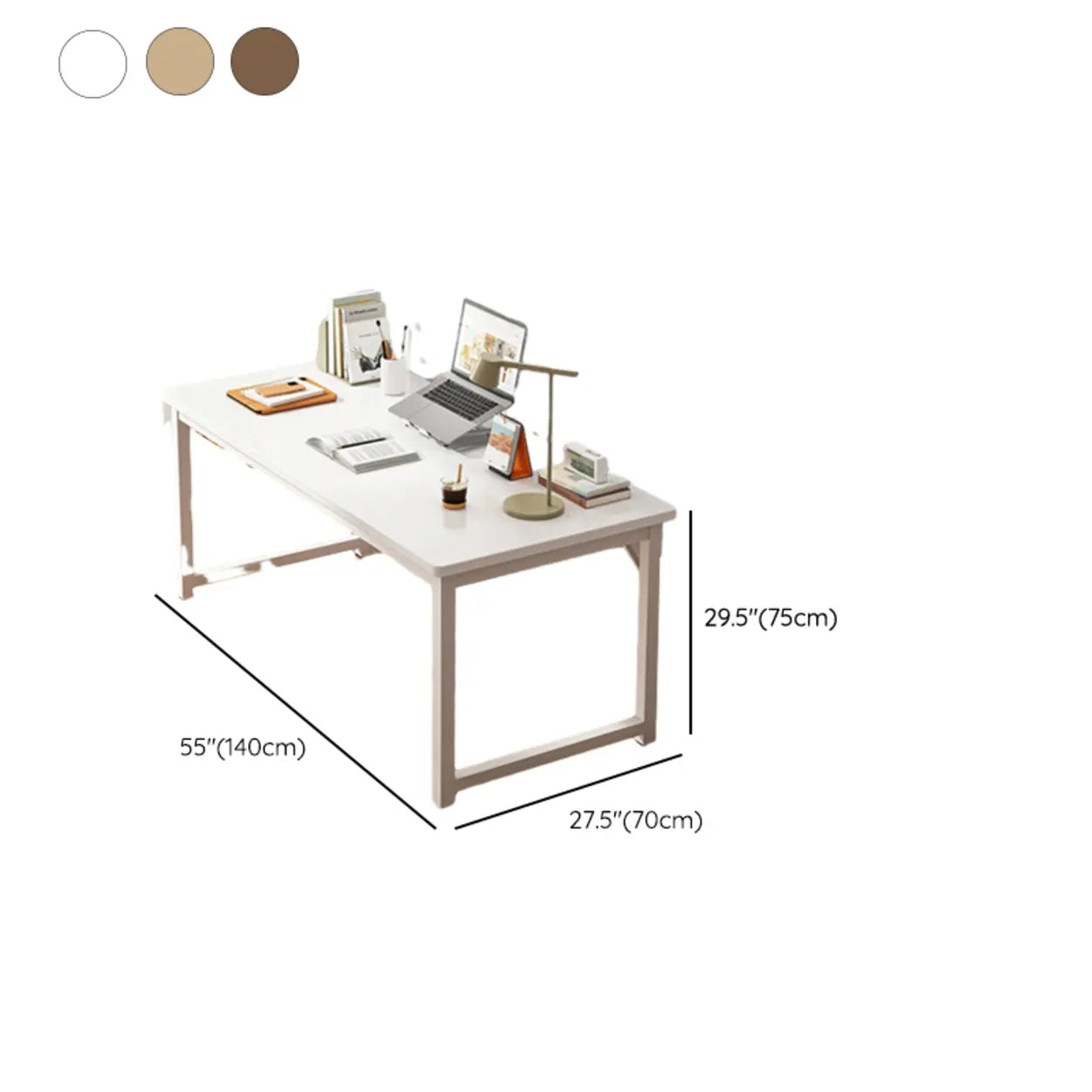 Butcher Block H-Shape Writing Desk