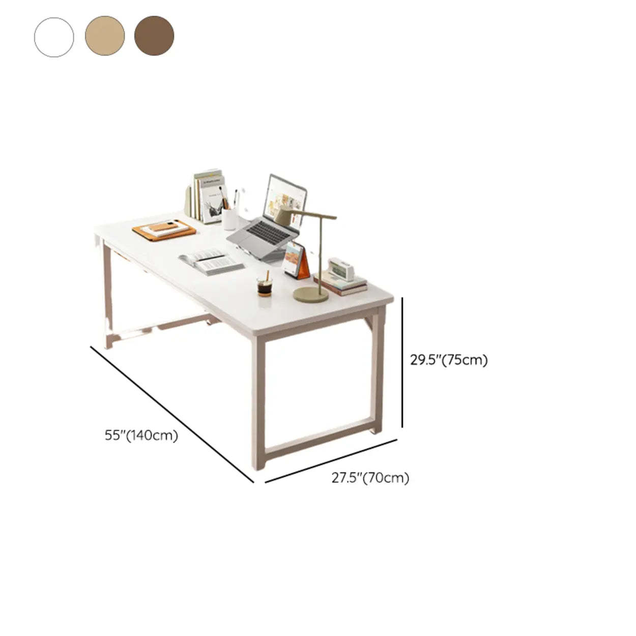 Butcher Block H-Shape Writing Desk