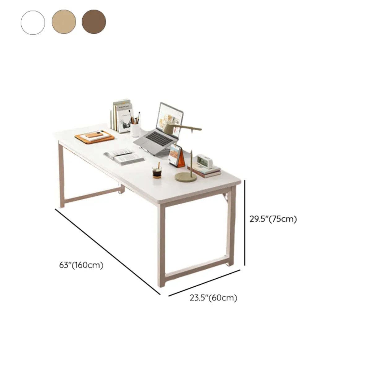 Butcher Block H-Shape Writing Desk
