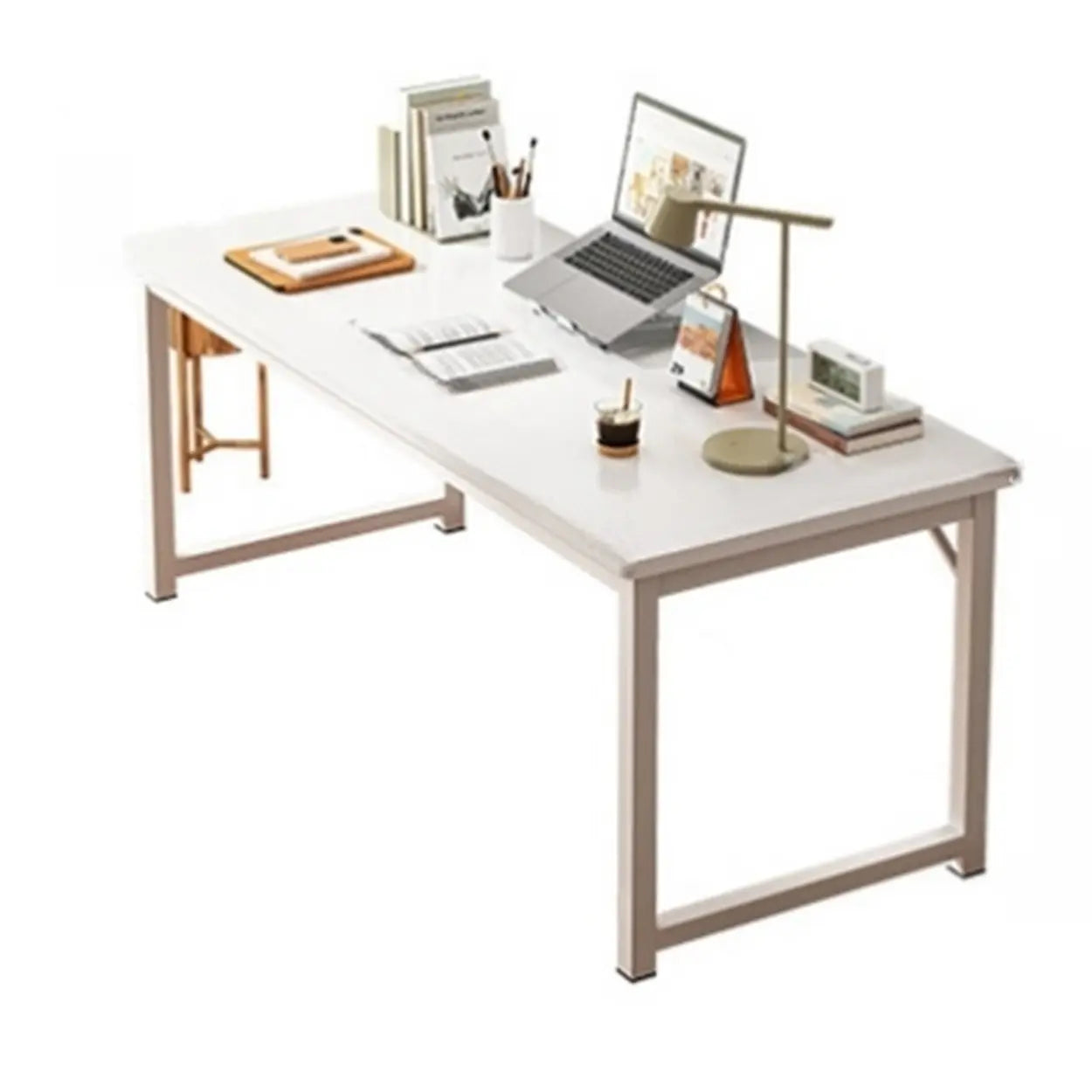 Butcher Block H-Shape Writing Desk — Brown / Table Only