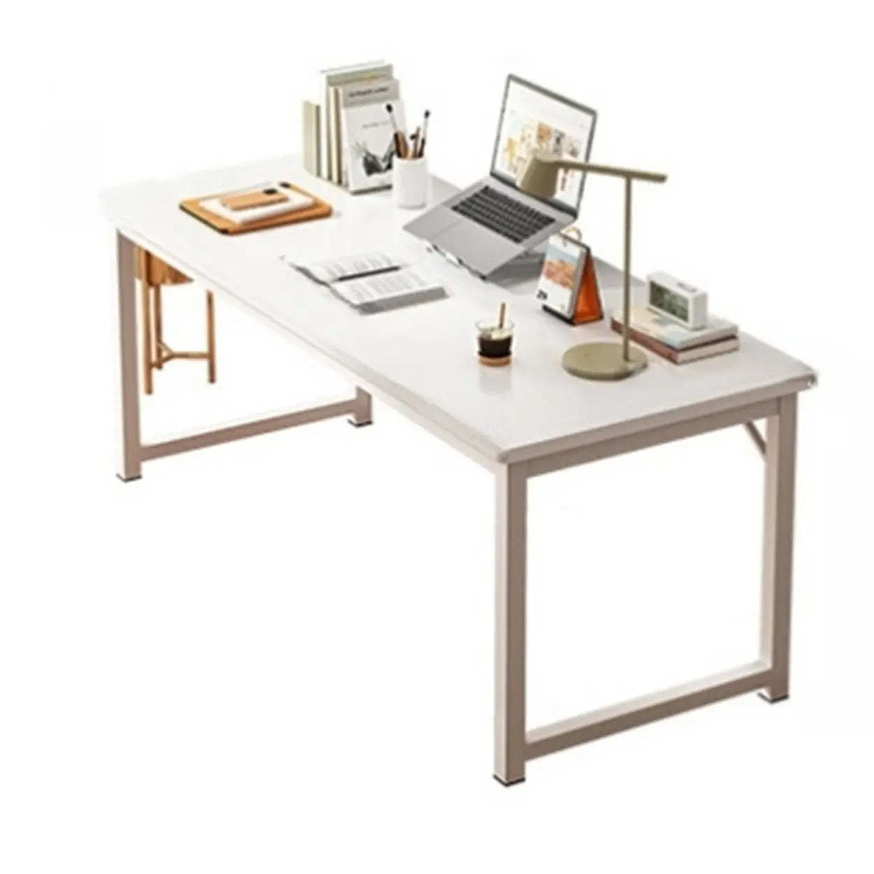 Butcher Block H-Shape Writing Desk — Brown / Table Only