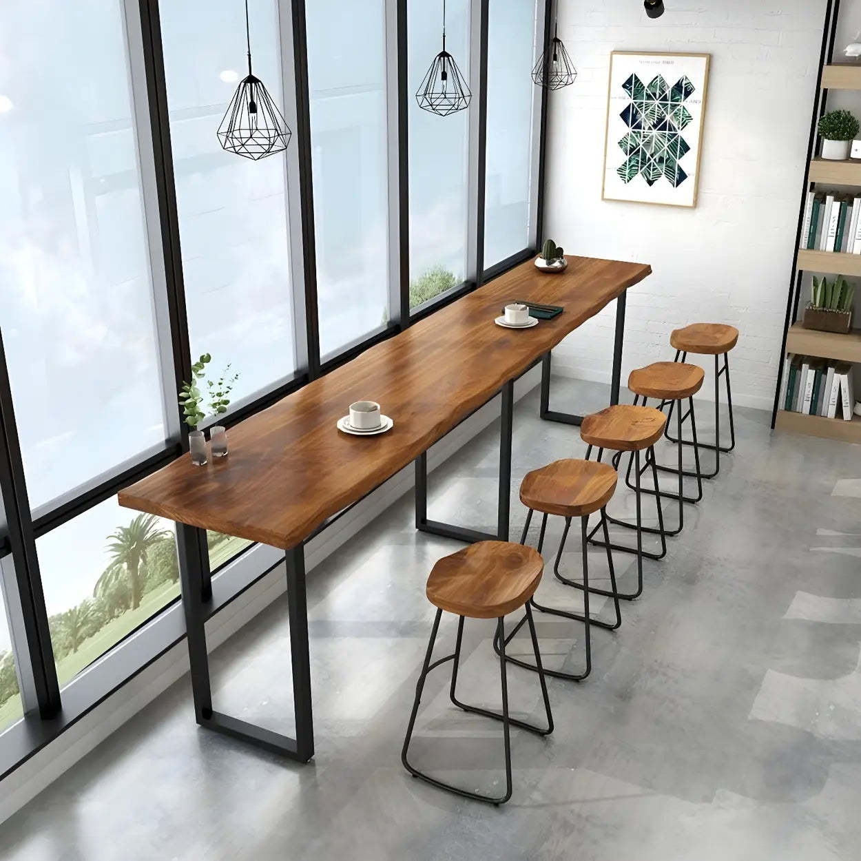 Pine Tall Rectangular Bar Table — Table Only