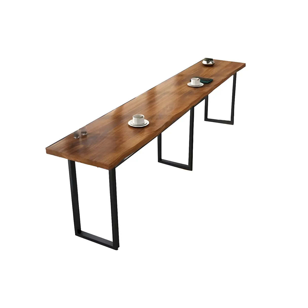 Brown Pine Wood Large Tall Bar Table
