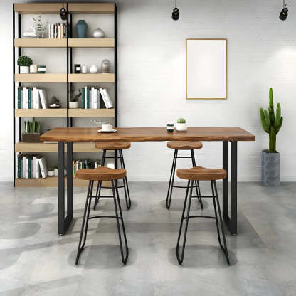 Pine Tall Rectangular Bar Table — Table Only