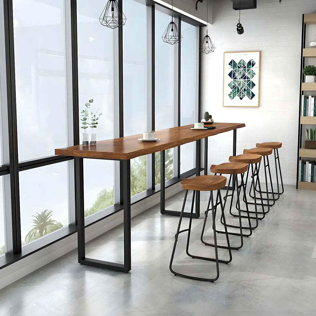 Pine Tall Rectangular Bar Table — Table Only