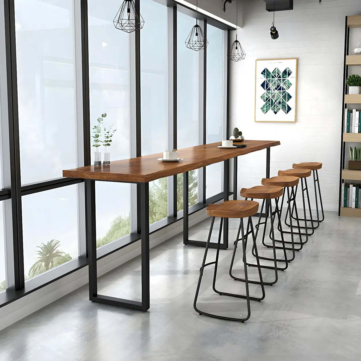 Pine Tall Rectangular Bar Table — Table Only