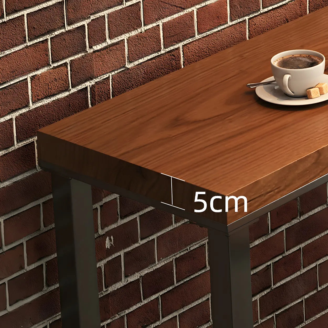 Brown Rectangular Wood Bar Table — Table Only