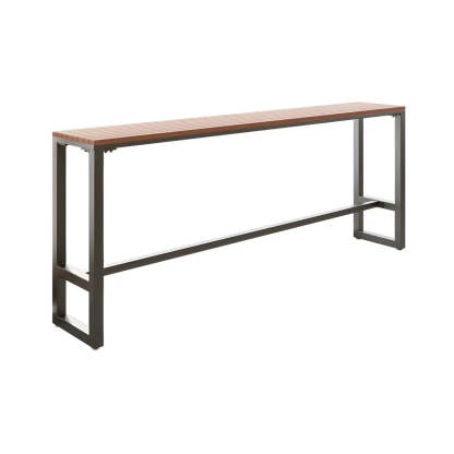Modern footrest brown metal bar tables, Lighom — 63"L x 15.7"W x 41.3"H / Black