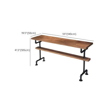 Industrial Pine Rectangular Bar Table — Table Only