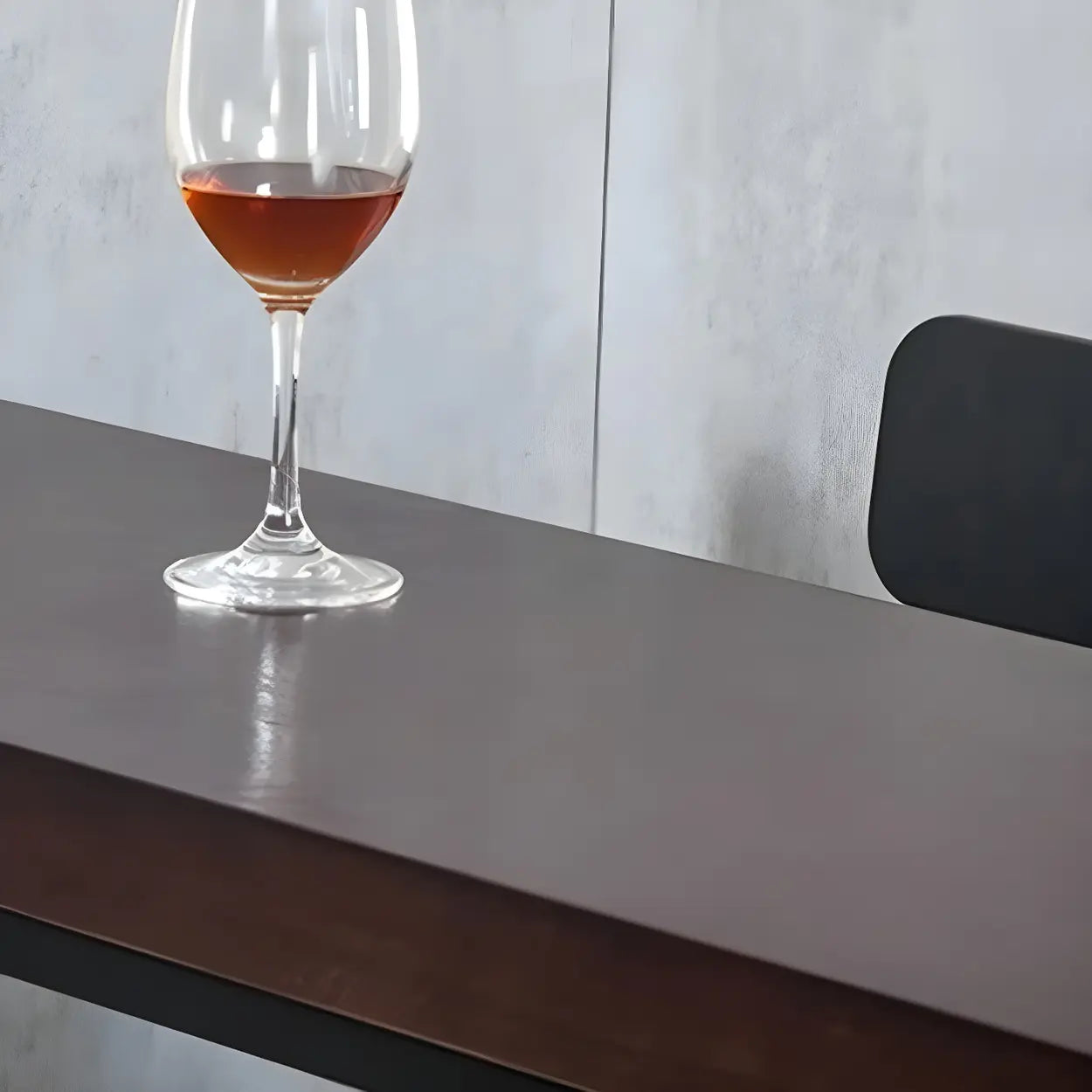 Brown Pine Wood Bar Table with Iron Legs — Table Only