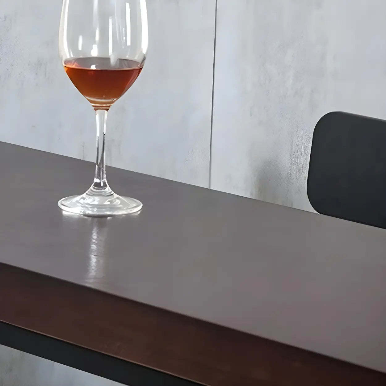 Brown Pine Wood Bar Table with Iron Legs — Table Only