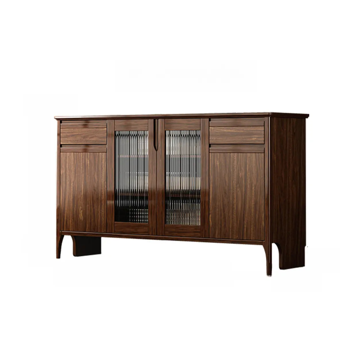 Brown Rectangular Wood Kitchen China Cabinet