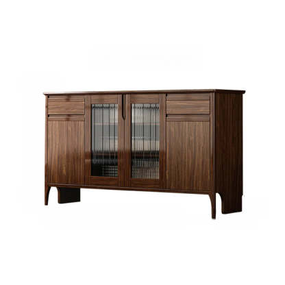 Brown Rectangular Wood Kitchen China Cabinet