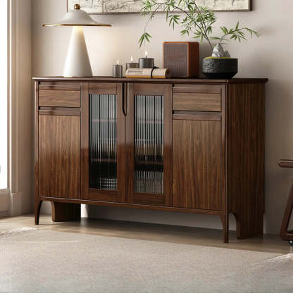 Brown Rectangular Wood Kitchen China Cabinet